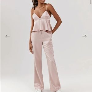 SOMETHING NAVY Chloe silk strappy cami set